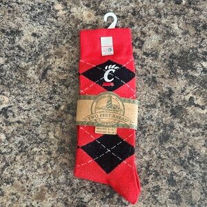 University of Cincinnati Red & Black Argyle Socks